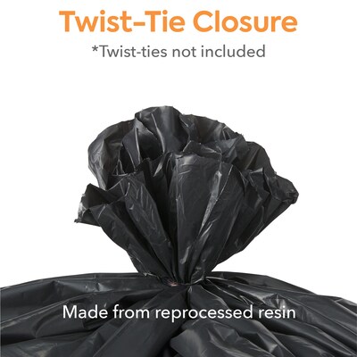 40-45 Gal. Reprocessed Resin Trash Bags, Low Density, 1.5 Mil