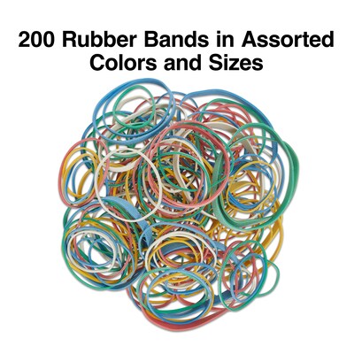 Staples Multi-Purpose Assorted Rubber Bands, Assorted Colors, 200/Pack (ST28614/28614)
