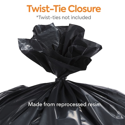 Coastwide Professional™ 30-33 Gallon Industrial Trash Bag, 33" x 39", Low Density, 2 mil, Black, 100 Bags/Box (CW57403)