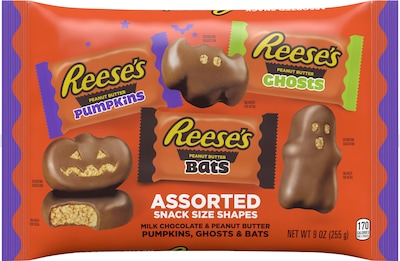 Reeses Snack Size Assorted Peanut Butter Cup Shapes, 9 oz. (HEC47615)