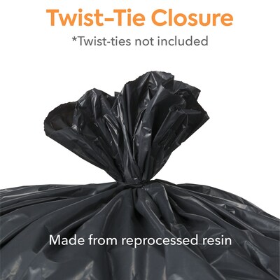 Coastwide Professional™ 50-56 Gallon Trash Bag, 43" x 47", Low Density, 1.8 mil, Black, 100 Bags/Box (CW18209)