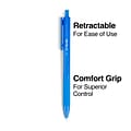 TRU RED™ Ballpoint Gripped Retractable Pen, Medium Point, 1.0mm, Blue, Dozen (TR59162)