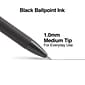 TRU RED™ Ballpoint Gripped Retractable Pen, Medium Point, 1.0mm, Black, Dozen (TR59161)