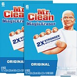 Two Each Mr. Clean Magic Eraser Original, Cleaning Pads with Durafoam, 6 Count (79009)