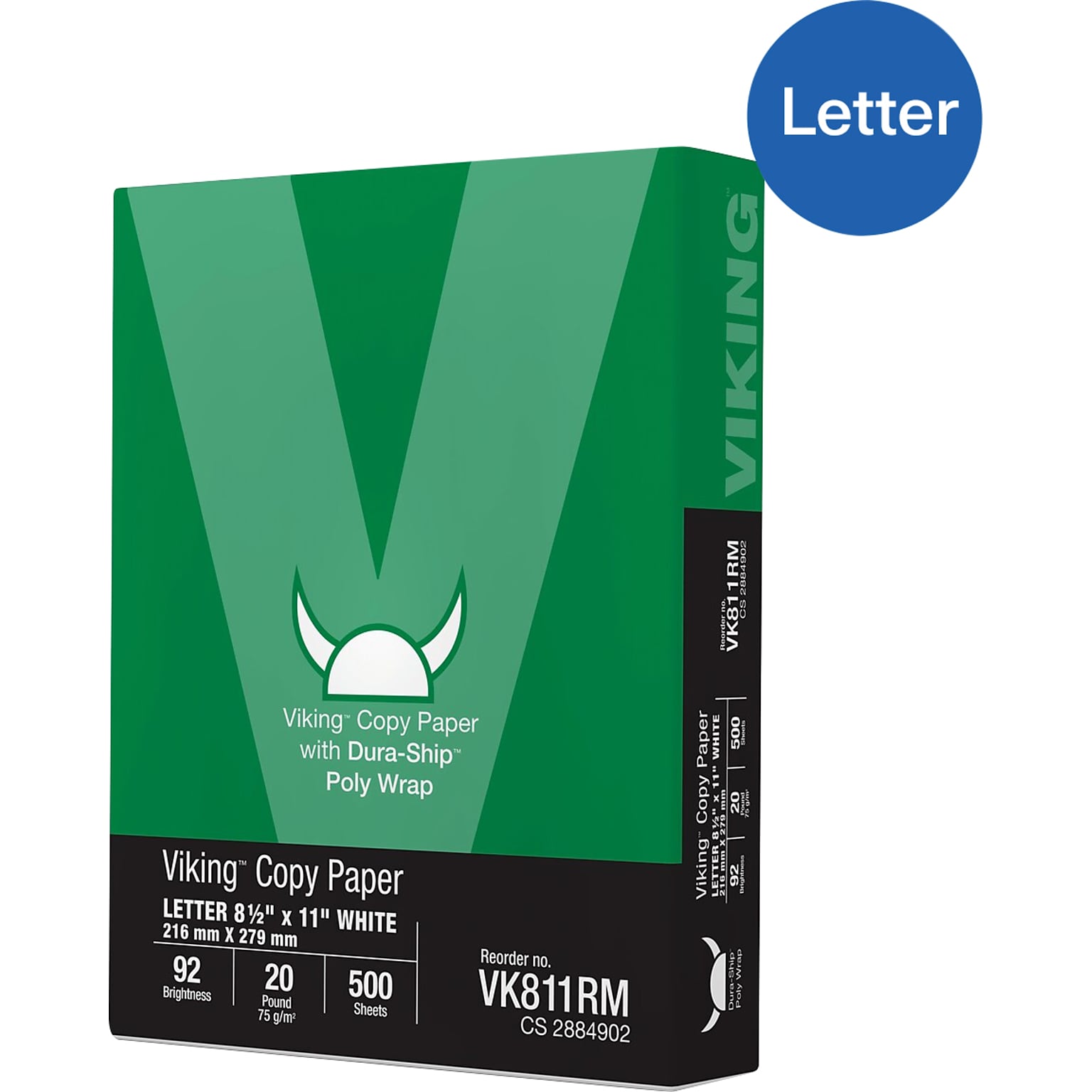 Dura-Ship™ Viking™ 8.5 x 11 Poly Wrap Copy Paper, 20 lbs., 92 Brightness, 500 Sheets/Ream (VK811RM)