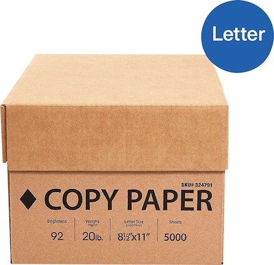 Essential Copy Paper, 92 Bright, 20lb, 8-1/2X11, White, 500 Sheets