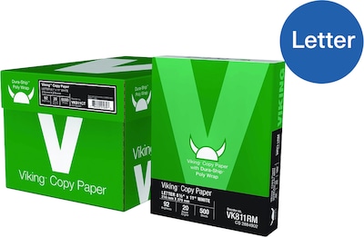 Dura-Ship™ Viking™ 8.5 x 11 Poly Wrap Copy Paper, 20 lbs., 92 Brightness, 5000 Sheets/Carton (VK81