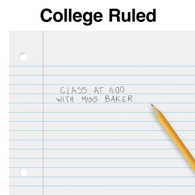 Staples® College Ruled Filler Paper, 8.5" x 11", 50 Sheets/Pack (ST22643D)