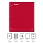 Staples Premium 1-Subject Notebook, 8.5" x 11", College Ruled, 100 Sheets, Red (ST20952D)