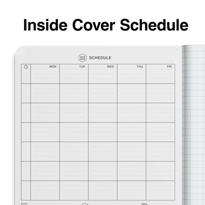 Quill Brand® Composition Notebook, 7.5" x 9.75", Graph Ruled, 80 Sheets, Black/White (TR55072)