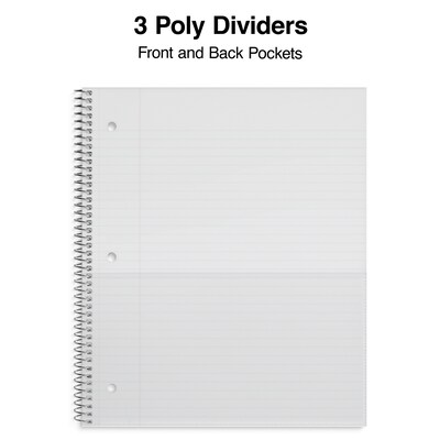 Staples® Accel 3-Subject Notebook, 8.5" x 11", College Ruled, 150 Sheets, Assorted Colors (ST15758D)