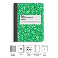 Quill Brand® Composition Notebook, 7.5 x 9.75, Graph Ruled, 80 Sheets, Green/White (TR55068)