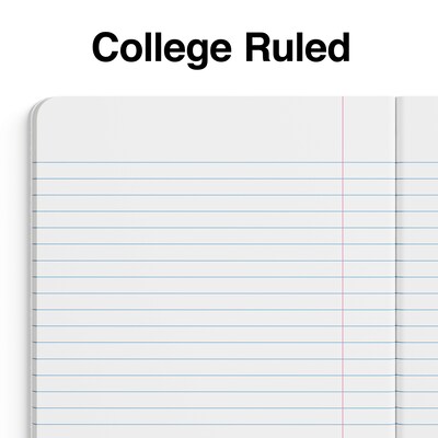 Staples 1-Subject Composition Notebooks, 7.5" x 9.75", College Ruled, 100 Sheets, Assorted Colors, 48/Carton (TR55063MCT)