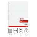 Staples® College Ruled Filler Paper, 8 x 10.5, White, 120 Sheets/Pack (ST37427D)