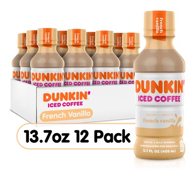 Dunkin' Donuts French Vanilla Iced Coffee, 13.7 oz., 12/Carton (04900007296)