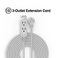 Quill Brand® 15 Extension Cord, 3-Outlet, Gray (ST22130-CC)