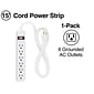 Staples 15' Cord 6-Outlet Power Strip, White (17649)