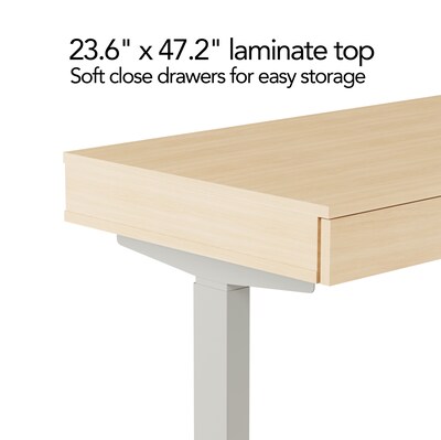 Union & Scale™ Essentials 48"W Adjustable Standing Desk, Natural (UN60416-CC)