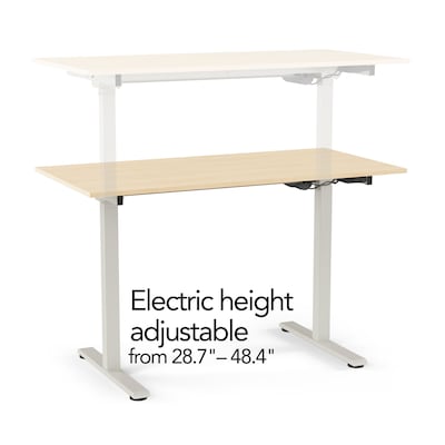 Union & Scale™ Essentials 48W Electric Rectangular Adjustable Standing Desk, Natural (UN60415-CC)
