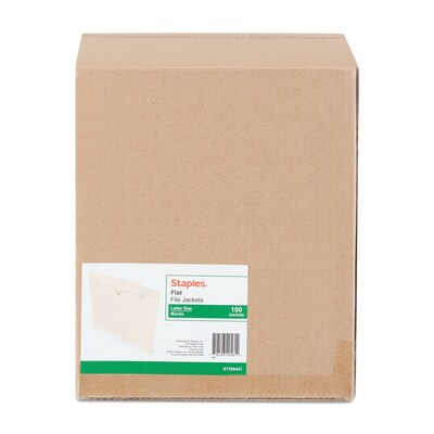 Staples File Jackets, Letter Size, Manila, 100/Box (TR399451)