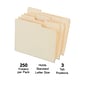 Quill Brand® Premium Manila File Folders, Assorted Tabs, 1/3-Cut Letter Size, Manila, 250/Box(744137)