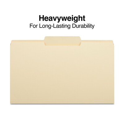 Staples Heavy Duty File Folder, 1/3-Cut Tab, Legal Size, Manila, 50/Box (ST18362-CC)