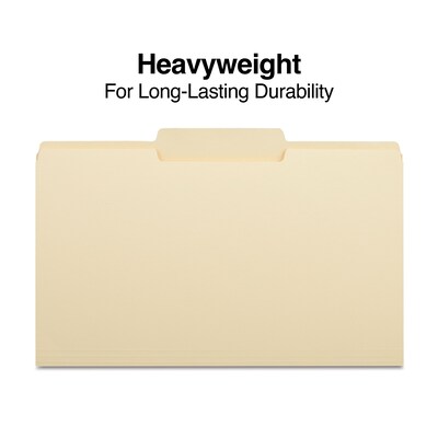 Staples® Heavy Duty File Folder, 1/3-Cut Tab, Legal Size, Manila, 50/Box (ST18362-CC)