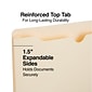 Staples® Reinforced File Jacket, 1.5" Expansion, Letter Size, Manila, 50/Box (TR119172)