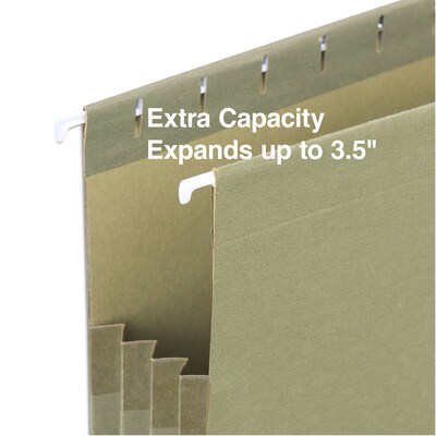 Staples® Hanging File Pocket, 3.5" Expansion, Letter Size, Standard Green, 4/Pack (TR260828)