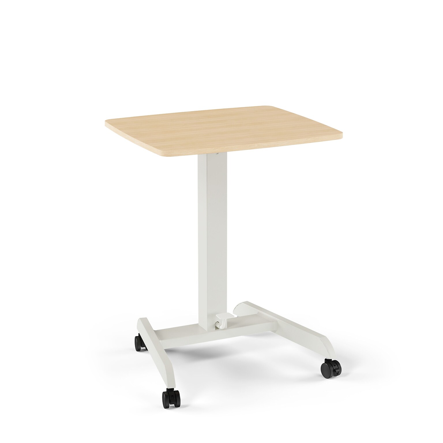 Union & Scale™ Essentials 24W Manual Rectangular Adjustable Standing Mobile Desk, Natural (UN60413-CC)