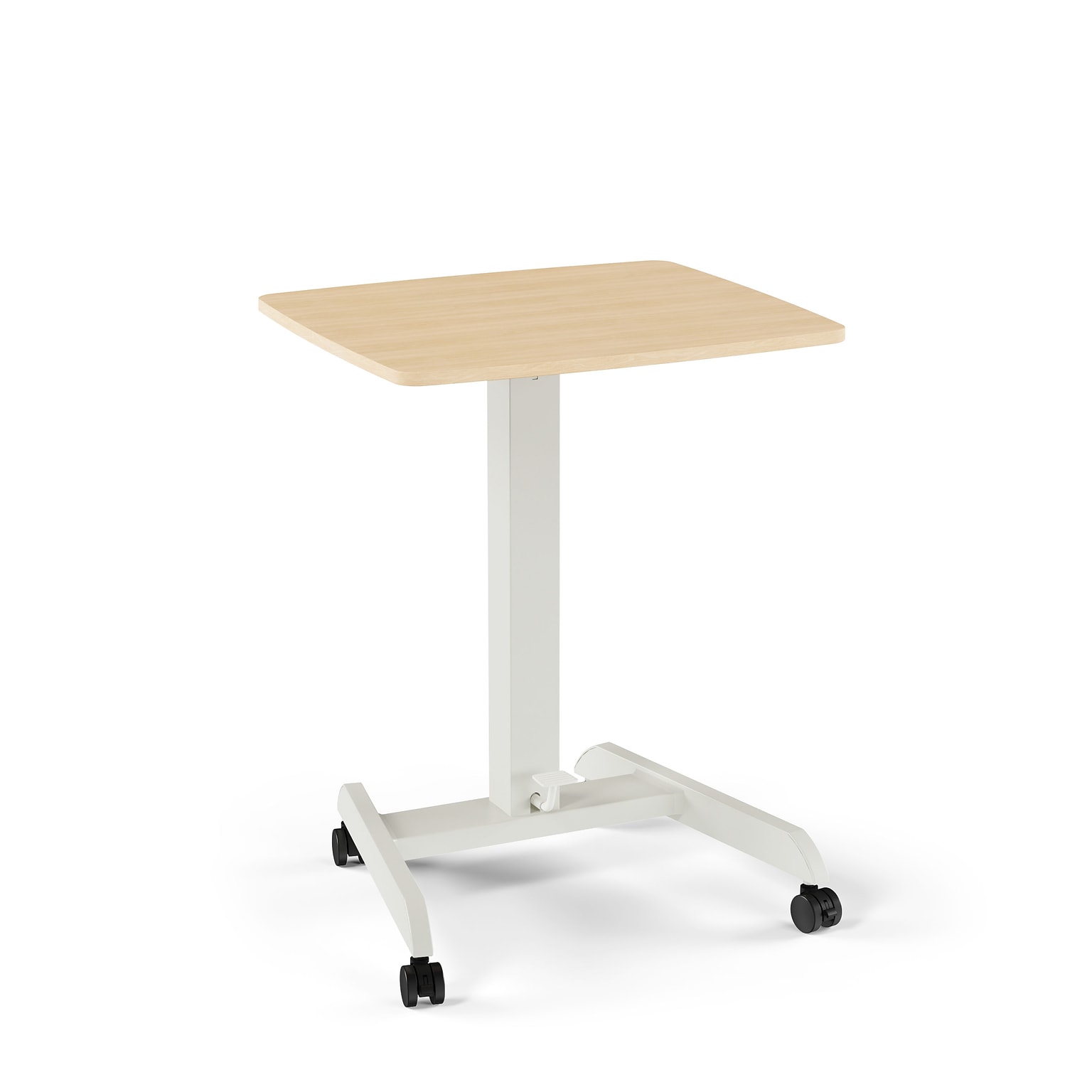 Union & Scale™ Essentials 24W Electric Rectangular Adjustable Standing Mobile Desk, Natural (UN60413-CC)