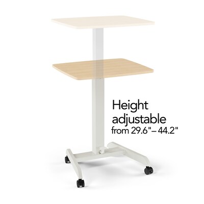 Union & Scale™ Essentials 24"W Manual Rectangular Adjustable Standing Mobile Desk, Natural (UN60413-CC)