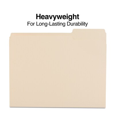 Staples Heavyweight File Folders, 1/3-Cut Tab, Letter Size, Manilla, 50/Box (ST56677-CC)