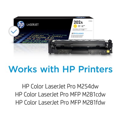 HP 202A Yellow Standard Yield Toner Cartridge (CF502A), print up to 1300 pages