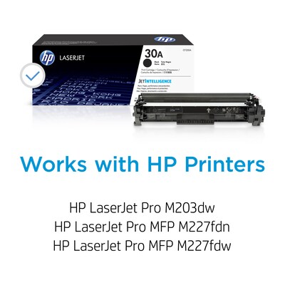 HP 30A Black Standard Yield Toner Cartridge, print up to 1600 pages