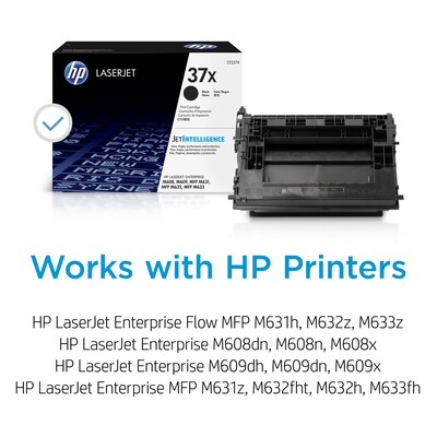 HP 37X Black High Yield Toner Cartridge (CF237X),  print up to 25000 pages