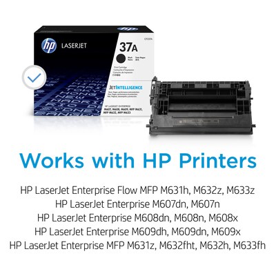 HP 37A Black Standard Yield Toner Cartridge, Print Up to 11000 Pages (CF237A)