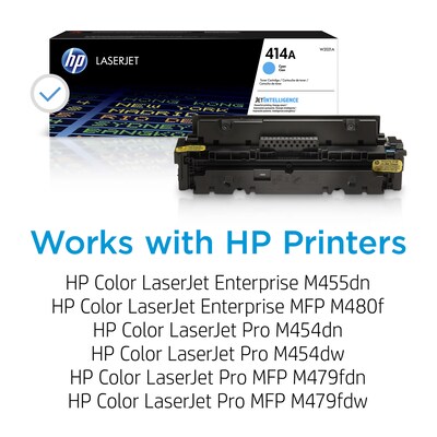 HP 414A Cyan Standard Yield Toner Cartridge (W2021A), print up to 2100 pages