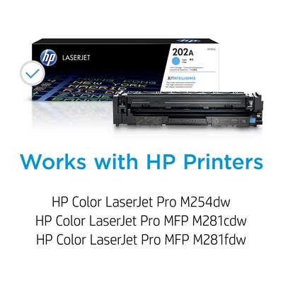 HP 202A Cyan Standard Yield Toner Cartridge (CF501A)
