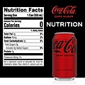 Coca-Cola Zero Sugar Diet Cola Soda, 12 Oz., 24/Carton (00049000042559)