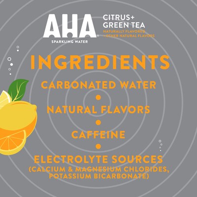 AHA Citrus +Green Tea Sparkling Water, 12 Fl. Oz., 24/Pack (157378)