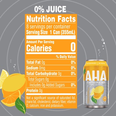 AHA Citrus +Green Tea Sparkling Water, 12 Fl. Oz., 24/Pack (157378)