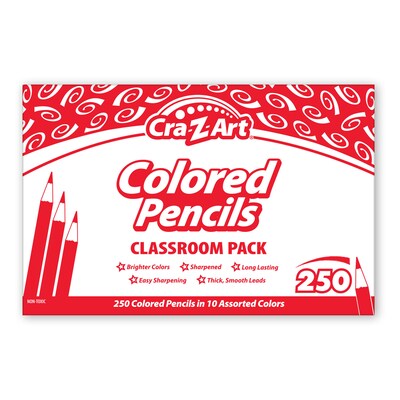 Cra-Z-Art Colored Pencil Classroom Pack, Assorted Colors, 250/Pack (CZA740011)