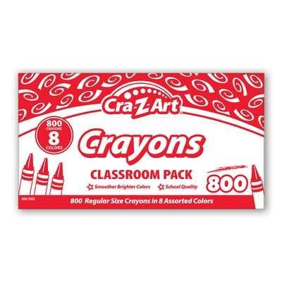 Cra-Z-Art Crayon Classroom Pack, Assorted Colors, 800/Pack (CZA740031)