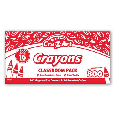 Cra-Z-Art Crayon Classroom Pack, Assorted Colors, 800/Pack (CZA740041)