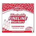 Cra-Z-Art Washable Markers Classroom Pack, Fine Point, Assorted Colors, 200/Pack (CZA740071)