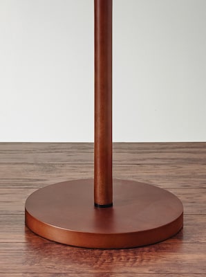 Adesso® Hamptons 65"H Floor Lamp, Walnut with Beige Fabric Shade (3338-15)