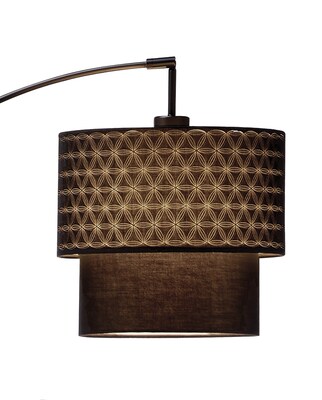 Adesso® Gala 71H Adjustable Arc Floor Lamp, Matte Black with Black Fabric Shade (3029-01)