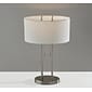 Adesso® Duet Incandescent 27H Table Lamp, Brushed Steel/Ivory (4015-22)