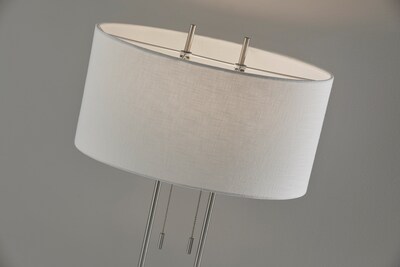 Adesso® Duet Incandescent 27"H Table Lamp, Brushed Steel/Ivory (4015-22)